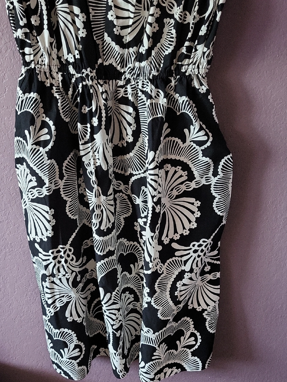 Banana Republic Black and White Floral Midi Dress - Picture 3 of 12